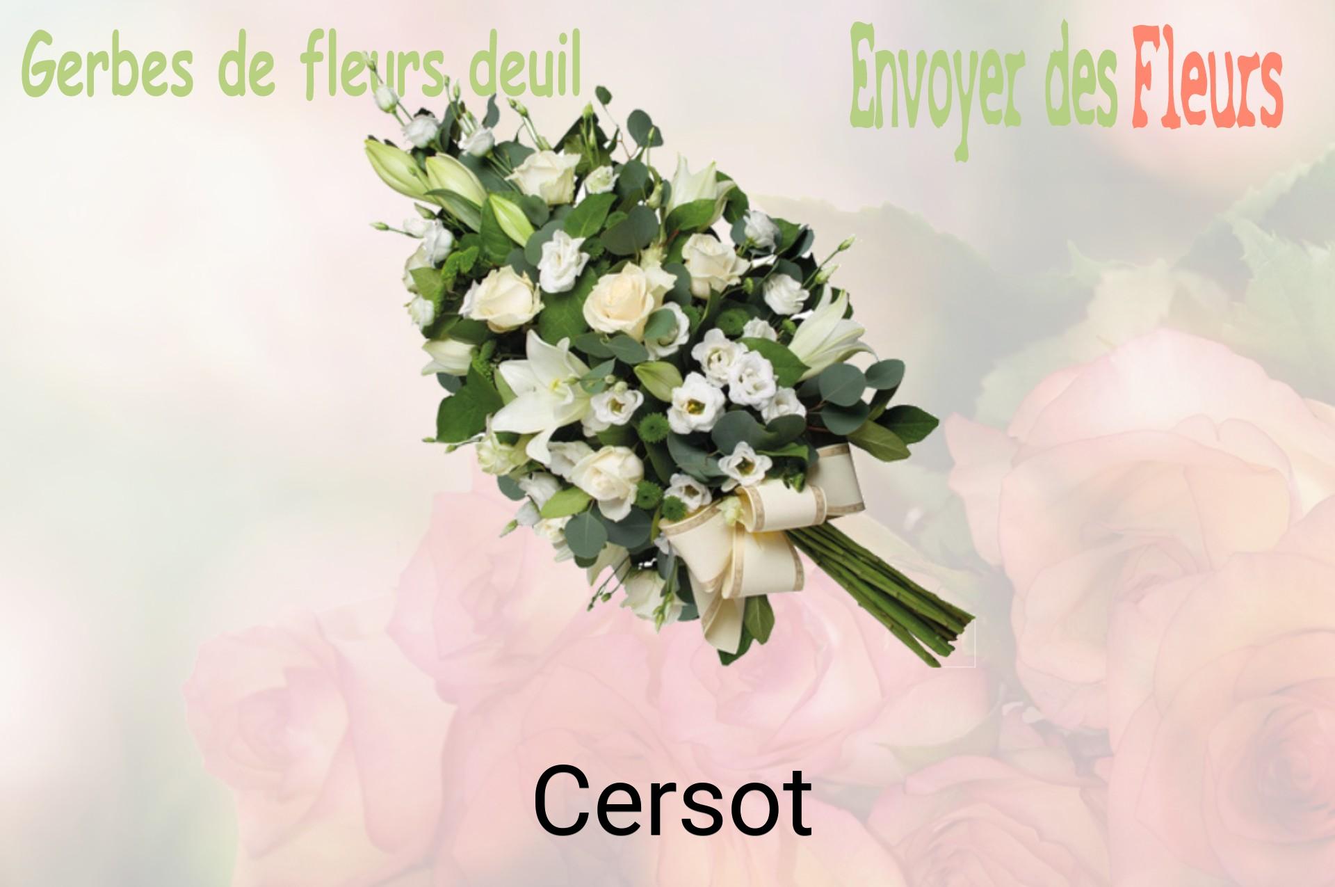 Gerbe de fleurs de deuil livrée à Cersot
